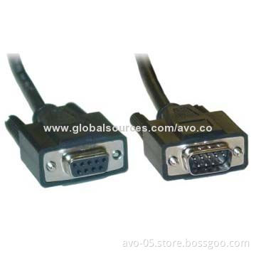 DB9 Male to Female Cables with 45P PVC Jacket, Customized Length Accepted